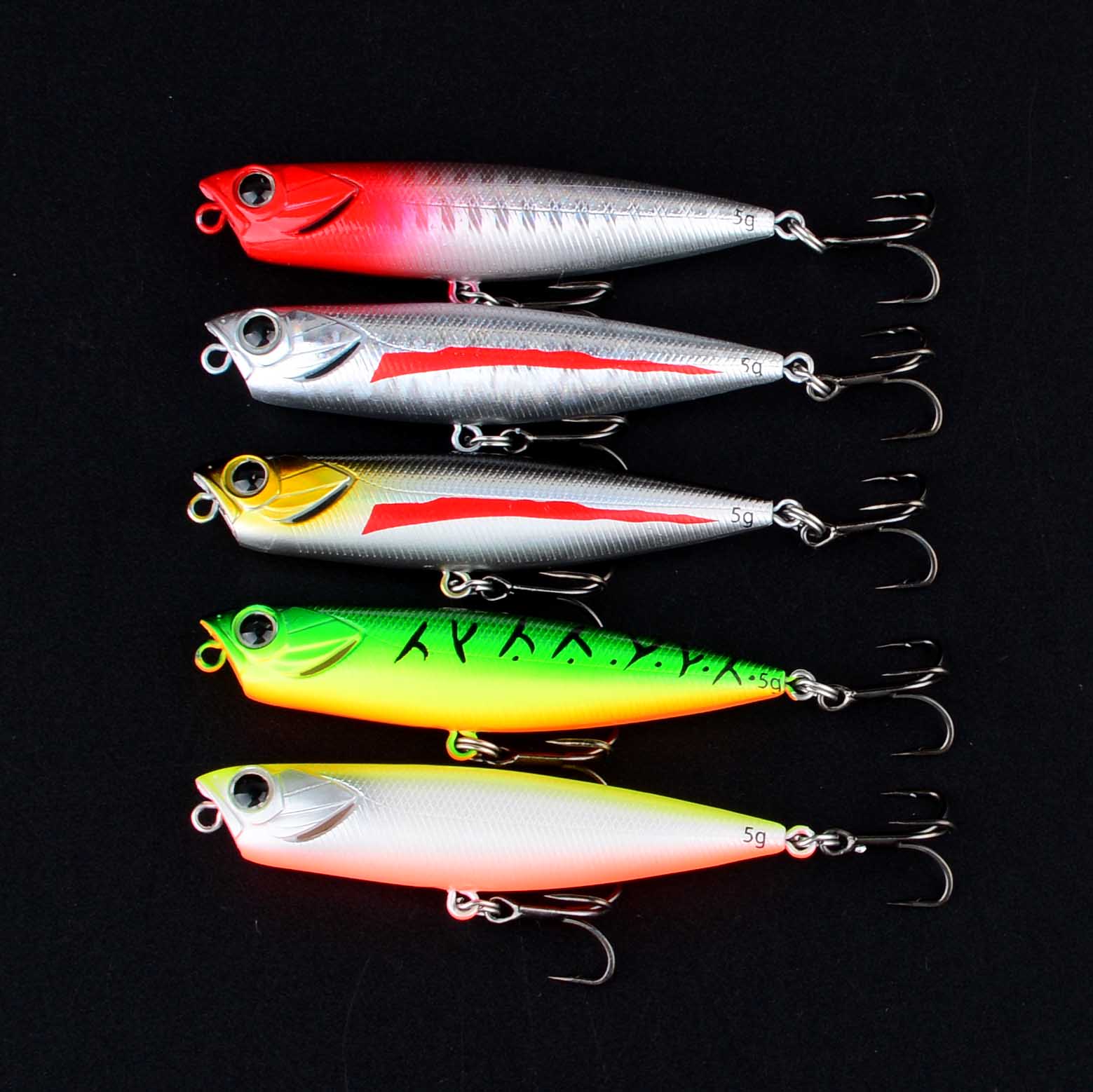 Fishing Hook Treble - 1pc 5g 10g 14g トップウォーターポッパー釣りルアー 3d
