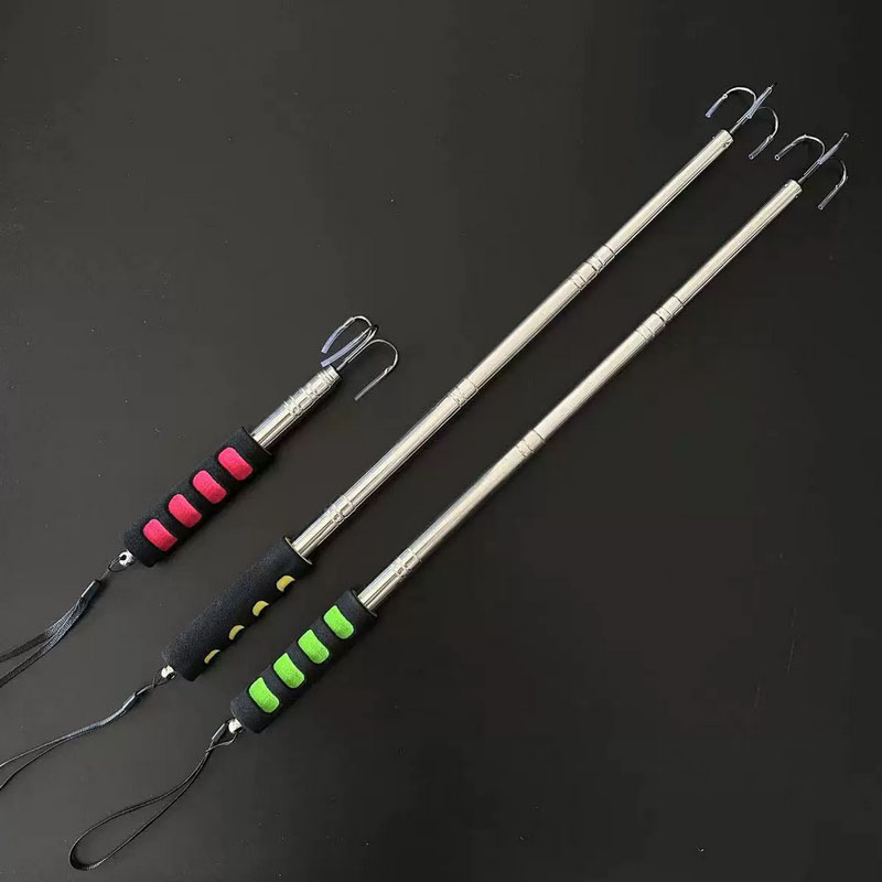 ステンレス鋼伸縮式釣りガフトリプルフック海釣り槍伸縮ポールフ - Fishing Hook Stainless Steel のレビューと価格