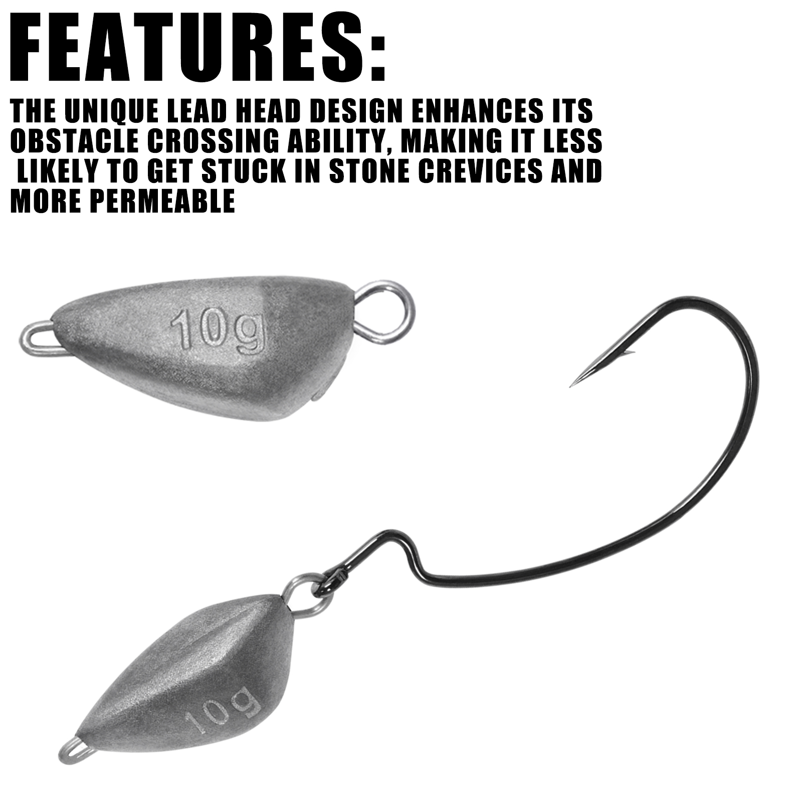 SAMOLLA 5 個ジグヘッド釣りウェイト、クランクフック - Fishing Hook Jig のレビューと価格