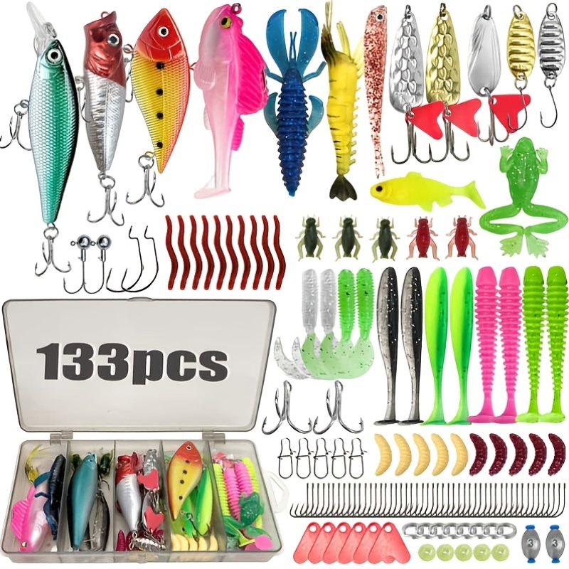 133点入りプレミアム釣りルアータックルボックスキット 釣り - Fishing Hook Jig のレビューと価格