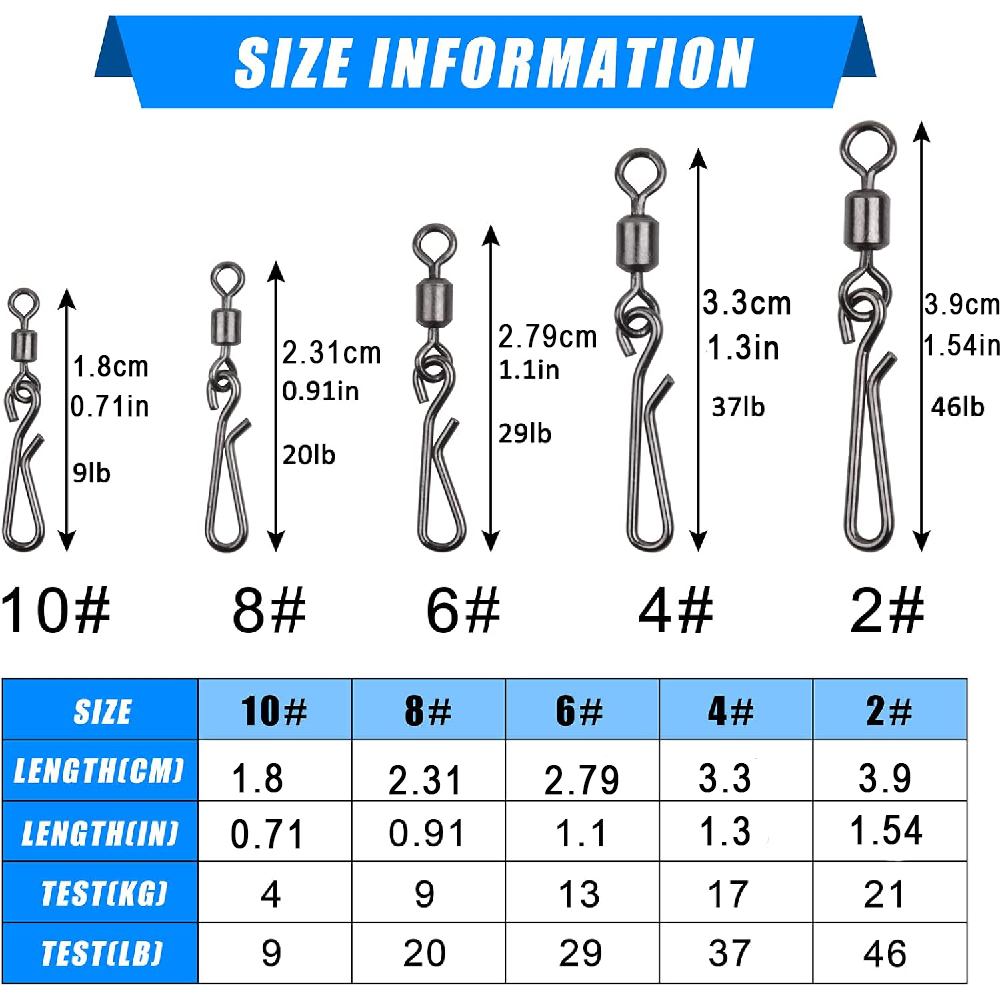 30 個スイベルとスナップ釣りフックスイベルコネクタぶら下げ - Fishing Hook Stainless Steel のレビューと価格