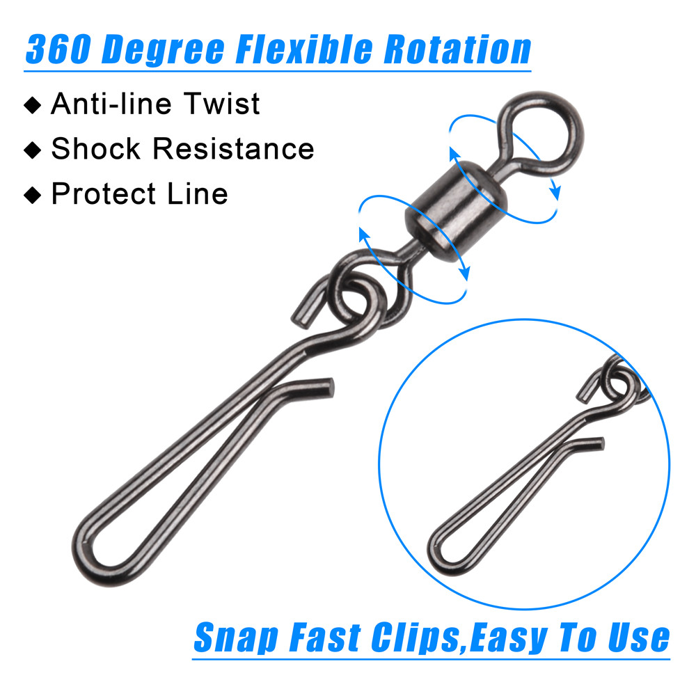 30 個スイベルとスナップ釣りフックスイベルコネクタぶら下げ - Fishing Hook Stainless Steel のレビューと価格
