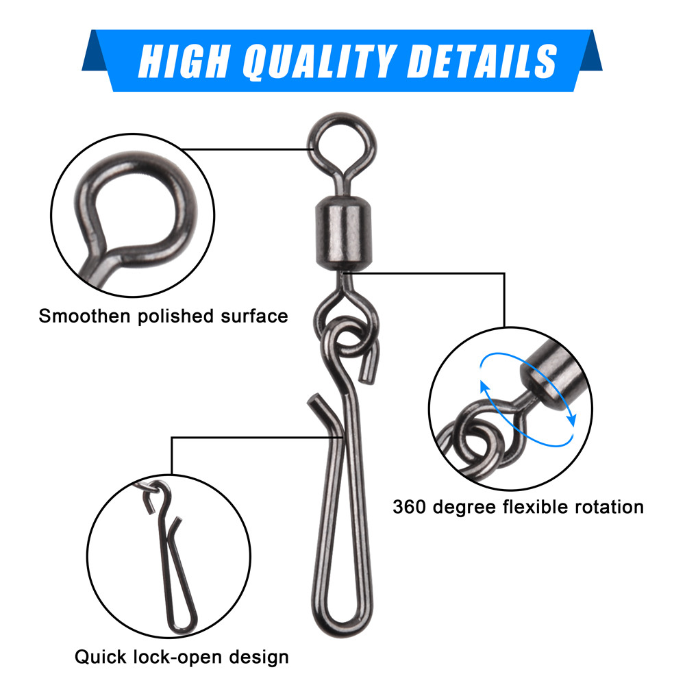 30 個スイベルとスナップ釣りフックスイベルコネクタぶら下げ - Fishing Hook Stainless Steel のレビューと価格
